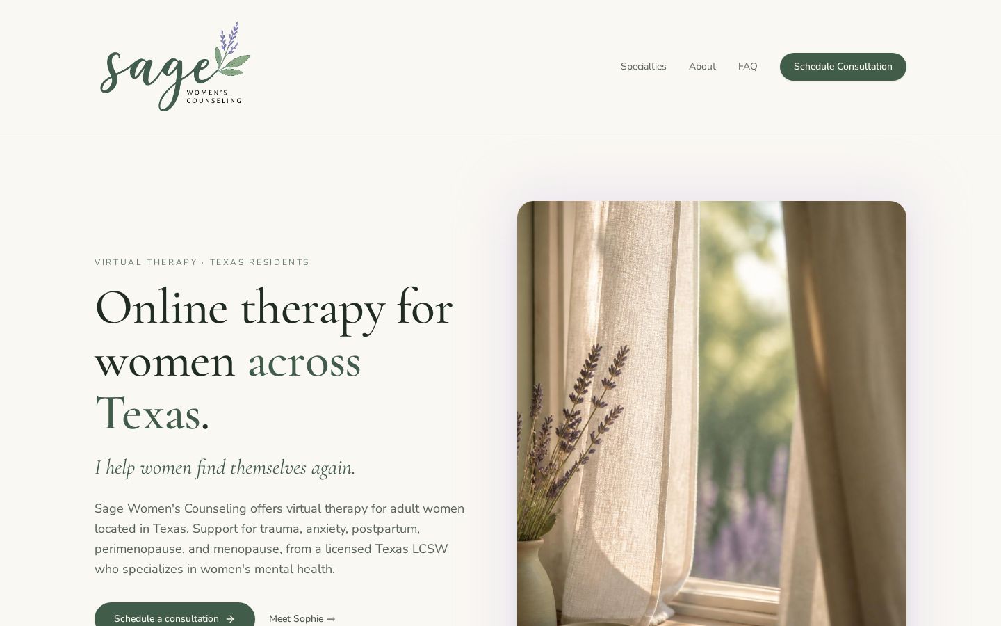 Sage Women's Counseling: Scheduling, journaling, and client care screenshot